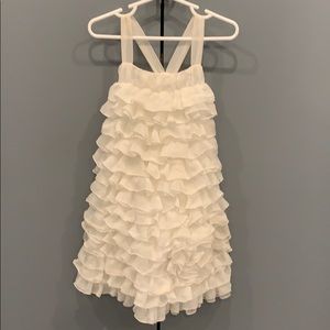 white ruffle dress